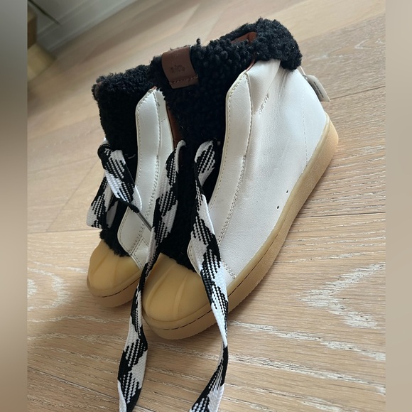 Coach Colorblock High-Top Platform Sneaker with Fur
White/black - Picture 4 of 9